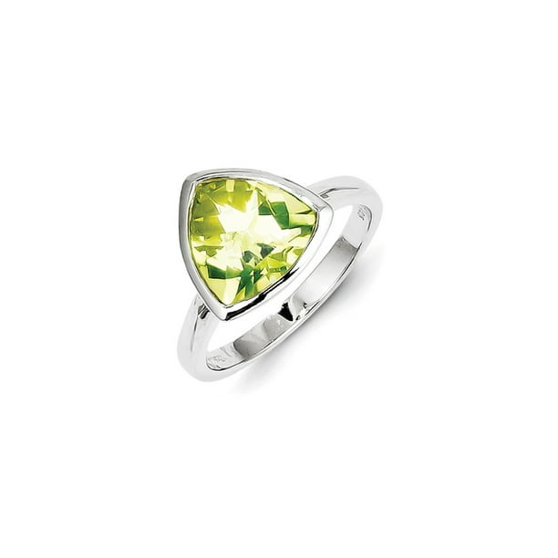 Sterling Silver 2 MM Lemon Quartz Ring Sterling Silver 2 MM Lemon Quartz Ring